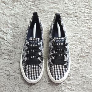 Sperry gingham satin lace sneakers